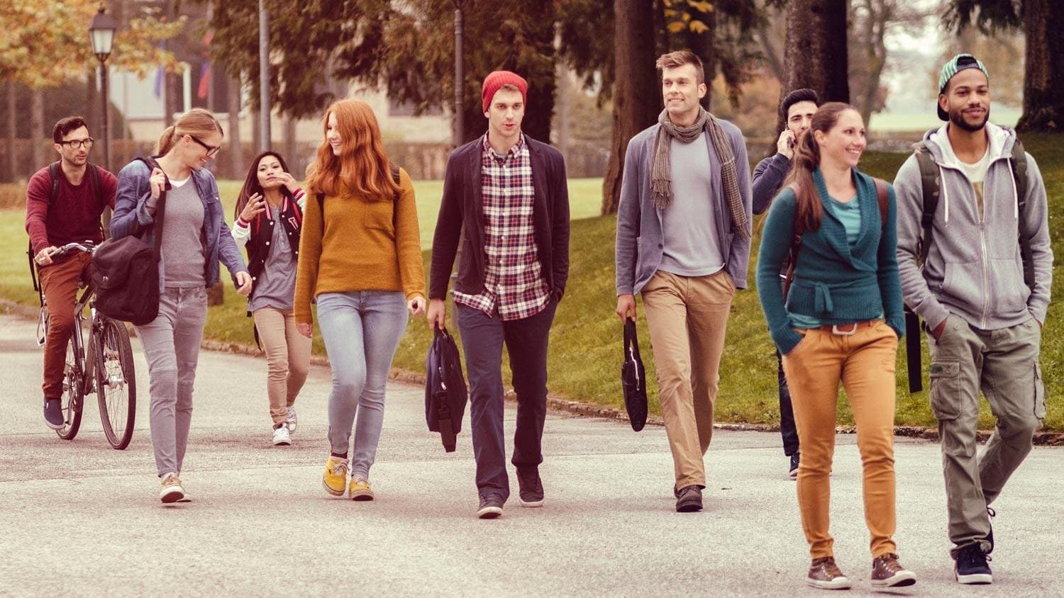 Students Walking on University Campus
