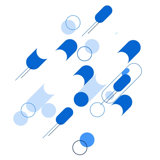 abstract blue illustration representing generative AI