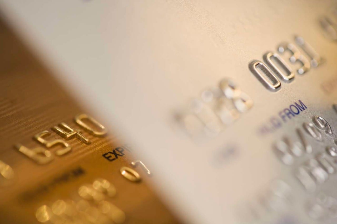 close up of gold credit cards