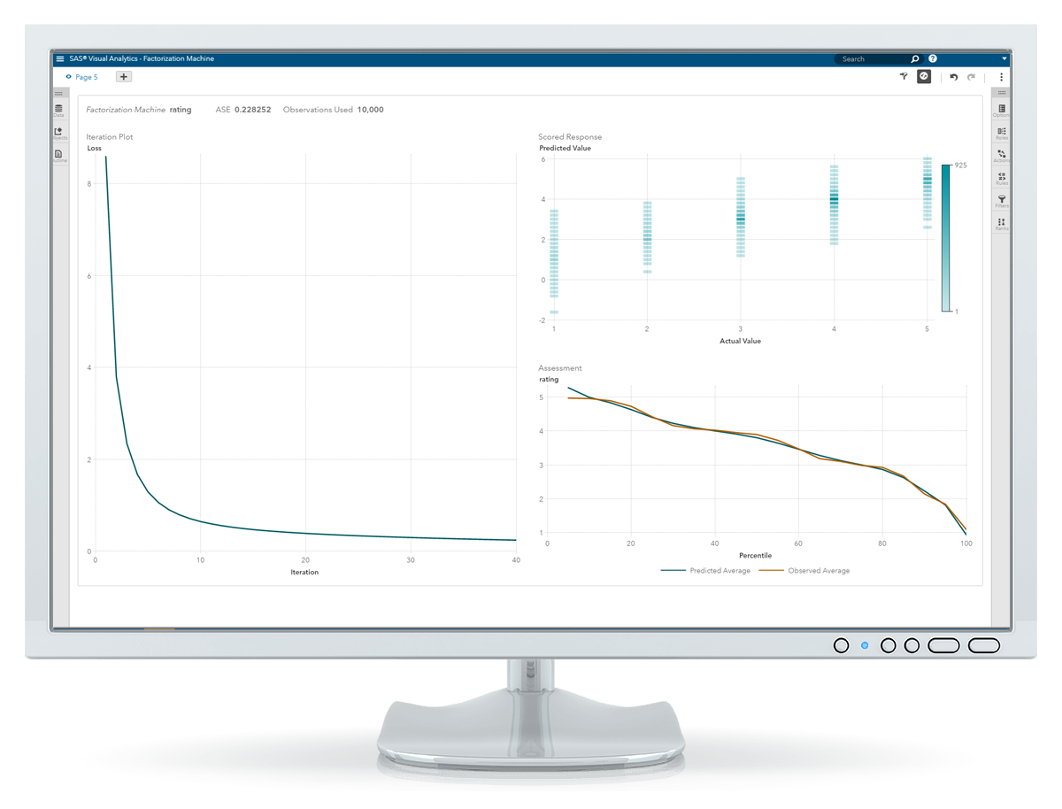 SAS® Visuell Data Mining och Machine Learning skärmdump på skärm