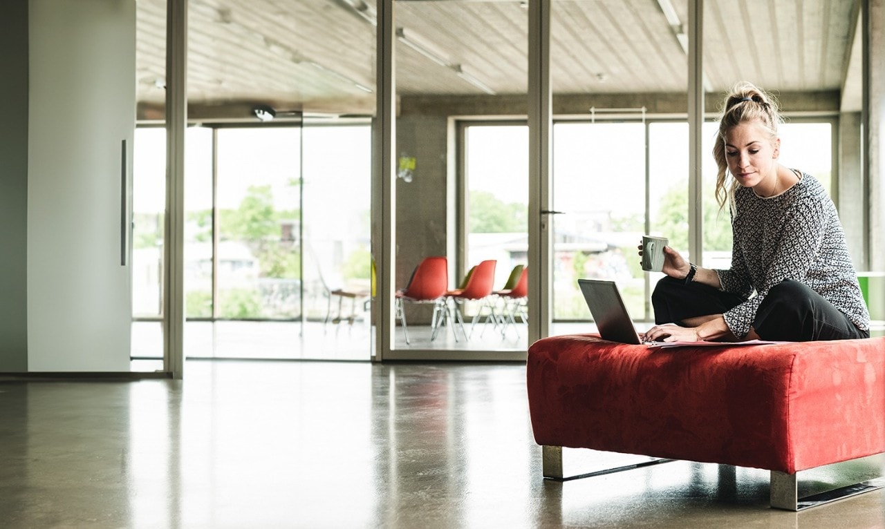 Young businesswoman working in modern office